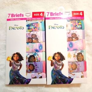 Disney Encanto/Wish Assorted Girls Panties Briefs Lot Of 2 (14 Pair) Size 4 NEW
